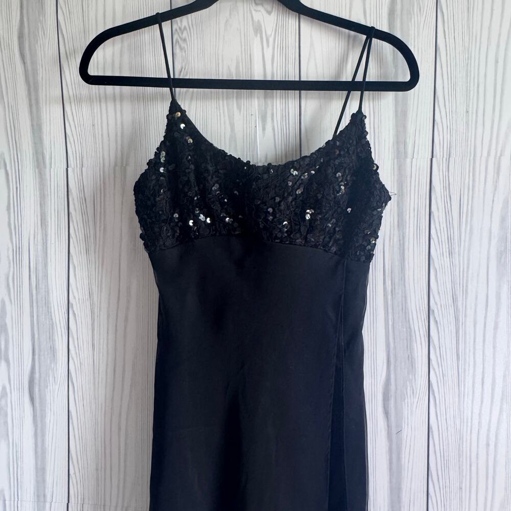 Vintage 80s/90s Zum Zum Cocktail Dress Small (3-4) Black Sequin Tank Whimsey